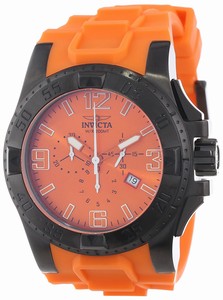Invicta Quartz Chronograph Date Orange Silicone Watch #11912 (Men Watch)