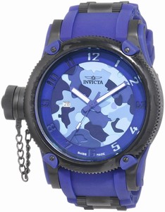 Invicta Russian Diver Quartz Analog Date Blue Polyurethane Watch # 1196 (Women Watch)