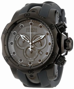 Invicta Reserve Grey Dial Chronograph Date Black Polyurethane Watch # 11964 (Men Watch)