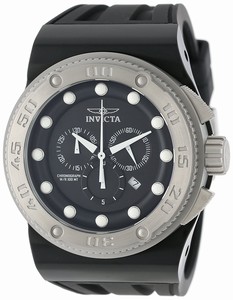 Invicta Akula Quartz Chronograph Date Black Silicone Watch # 12288 (Men Watch)