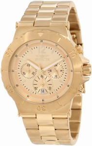 Invicta Quartz Gold Tone Chronograph Watch #1266 (Men Watch)