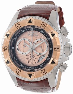 Invicta Excursion Quartz Chronograph Date Brown Leather Watch # 12694 (Men Watch)
