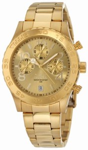 Invicta Specialty Quartz Chronograph Date Gold Tone Dial Stainless Steel Watch # 1279 (Men Watch)