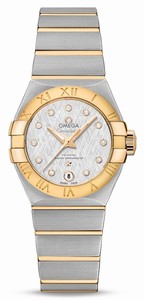 Omega Constellation Co-Axial Master Chronometer Diamond Hour Markers 18k Yellow Gold and Stainless Steel Bracelet Watch# 127.20.27.20.52.002 (Women Watch)