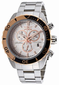 Invicta Pro Diver Quartz Chronograph Day Date Champagne Dial Stainless Steel Watch # 12859 (Men Watch)
