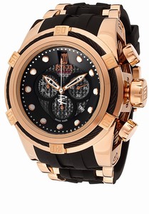 Invicta Reserve Quartz Chronograph Date Rose Gold Stainless Steel Bezel Polyurethane Watch # 12956BWB (Men Watch)