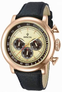 Invicta Japanese VD54 Quartz Chronograph Beige Dial Watch #13060 (Men Watch)