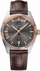 Omega Grey Dial Crocodile Leather Band Watch #130.23.41.22.06.001 (Men Watch)