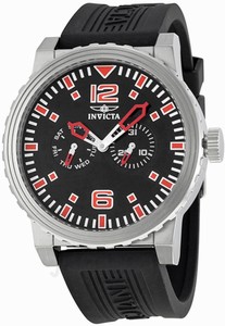 Invicta Specialty Quartz Analog Day Date Black Polyurethane Watch # 13644 (Men Watch)