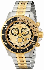 Invicta Gold Dial Stainless Steel Band Watch #13650 (Men Watch)