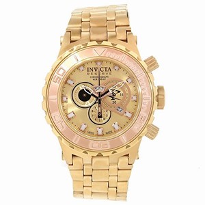 Invicta Subaqua Quartz Chronograph Day Date Gold Tone Stainless Steel Watch #14032 (Men Watch)