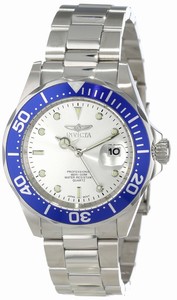 Invicta Pro Diver Quartz Analog Date Blue Bezel Stainless Steel Watch # 14123 (Men Watch)