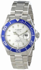 Invicta Pro Diver Quartz Analog Date Blue Bezel Stainless Steel Watch # 14123 (Men Watch)