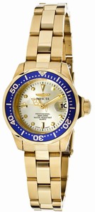 Invicta Pro Diver Quartz Analog Date Gold Tone Stainless Steel Watch # 14126 (Women Watch)