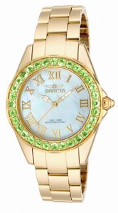 Invicta Angel Quartz Analog Green Crystal Bezel Stainless Steel Watch # 14149 (Women Watch)