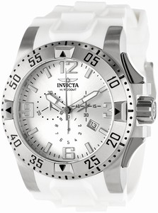 Invicta Quartz Chronograph Date White Polyurethane Watch # 1416 (Men Watch)