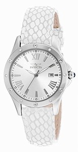 Invicta Silver Dial Fixed Stainless Steel Set With Crystals Band Watch #14317 (Women Watch)