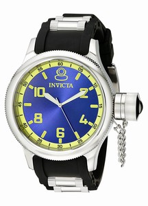 Invicta Russian Diver Quartz Blue Dial Black Polyurethane Watch # 1434 (Men Watch)