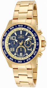 Invicta Quartz Blue and Gold Watch #14391 (Men Watch)