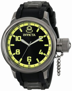 Invicta Russian Diver Quartz Analog Black Rubber Watch # 1440 (Men Watch)