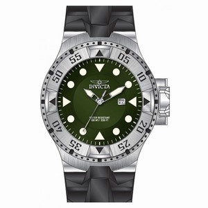 Invicta Exursion Green Dial Date Black Silicone Watch # 14436 (Men Watch)