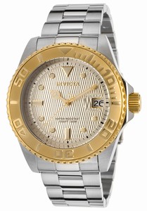 Invicta Pro Diver Automatic Analog Date Gold Bezel Stainless Steel Watch # 14756 (Men Watch)