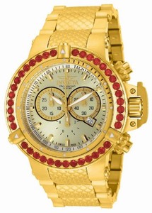 Invicta Champagne Dial Gold-plated Stainless-steel Band Watch #14760 (Men Watch)