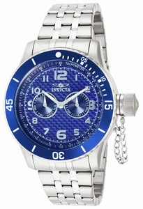 Invicta Specialty Quartz Analog Day Date Blue Dial Stainless Steel Watch # 14887 (Men Watch)