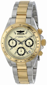 Invicta Gold Dial Chronograph Date Stainless Steel Watch # 14932 (Women Watch)