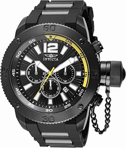 Invicta Black Dial Polyurethane Band Watch #15063 (Men Watch)