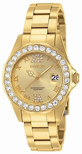 Invicta Gold Dial Stainless Steel Band Watch #15252 (Women Watch)