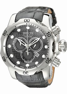 Invicta Venom Quartz Chronograph Date Grey Leather Watch # 15463 (Men Watch)