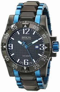 Invicta Black Carbob Fiber Quartz Watch #15483 (Men Watch)