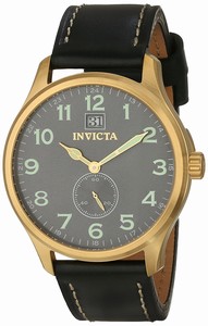 Invicta Charcoal Dial Genuine Leather Watch #15513 (Women Watch)