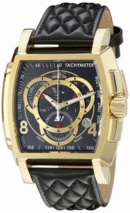 Invicta S1 Rally Quartz Chronograph Date Black Leather Watch # 15796 (Men Watch)