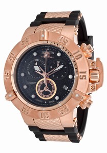 Invicta Subaqua Quartz Chronograph Date Black Dial Black Polyurethane Watch # 15803 (Men Watch)