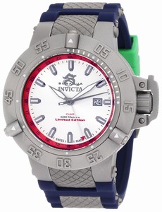 Invicta Subaqua GMT Date Blue Polyurethane Limited Edition Watch # 1585 (Men Watch)