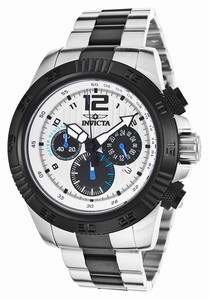 Invicta Speedway Quartz Chronograph Date Silver Dial Two Tone Stainless Steel Watch # 15899 (Men Watch)