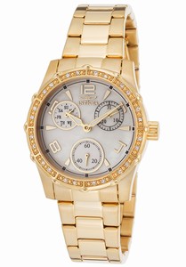 Invicta Angel Quartz Analog Day Date Crystal Bezel Stainless Steel Watch # 16121 (Women Watch)