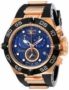 Invicta Sunaqua Quartz Chronograph Date Black Polyurethane Watch # 16147 (Men Watch)