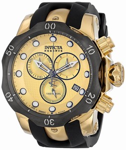 Invicta Venom Quartz Chronograph Date Black Polyurethane Watch #16150 (Men Watch)