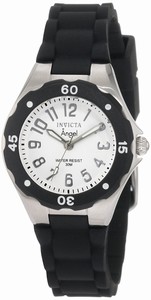Invicta White Dial Black Rubber Watch #1627 (Women Watch)