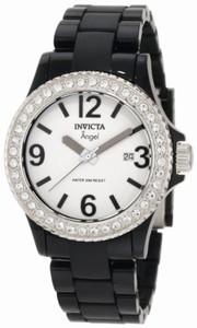 Invicta Mineral Crystal; Black Plastic Case And Bracelet Plastic Watch #1633 (Watch)
