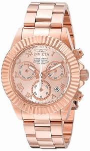 Invicta Rose Gold Dial Stainless Steel Band Watch #16345 (Men Watch)