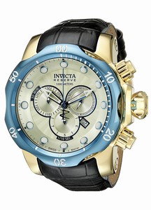 Invicta Venom Quartz Chronograph Date Black Leather Watch # 16682 (Men Watch)