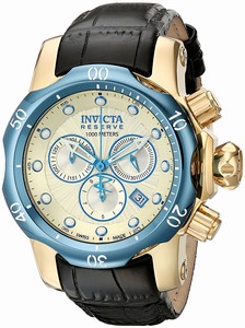 Invicta Quartz Chronograph Date Black Leather Watch # 16684 (Men Watch)