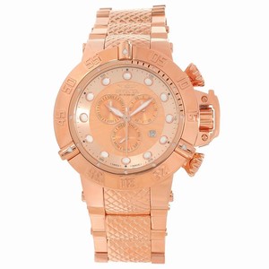 Invicta Rose Tone Dial Stainless Steel Band Watch #16694 (Men Watch)