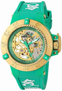 Invicta Green Skeletal Automatic Watch #16791 (Women Watch)