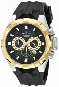 Invicta Black Dial Chronograph Date Black Silicone Watch # 16919 (Men Watch)