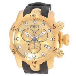 Invicta Venom Quartz Chronograph Date Black Polyurethane Watch # 16985 (Men Watch)